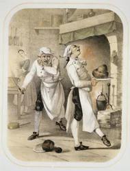 Neid in der Küche, aus einer Serie von Drucken, die die sieben Todsünden darstellen, ca. 1850
